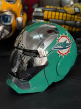 Miami Dolphins color themed Iron Man Helmet