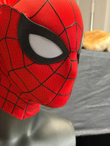 This Brand New Day Spider-Man mask is made for adults. It fits most wearers. The webbing uses silk-printed 3D dimensional lines for a realistic textured look. Detachable magnetic eyes make customization easy.
