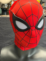 Inspired by the Brand New Day Spider-Man design, this Spider-Man mask is crafted with premium detail and accuracy. The webbing features silk-printed, 3D dimensional lines for a realistic textured appearance. The detachable magnetic eyes allow for easy customization and secure attachment. Inside, the mask includes a 3D-printed inner shell designed to provide structure, comfort, and a secure fit for most wearers.