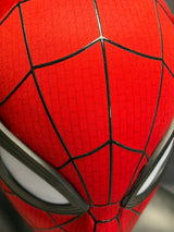 Inspired by the Brand New Day Spider-Man design, this Spider-Man mask is crafted with premium detail and accuracy. The webbing features silk-printed, 3D dimensional lines for a realistic textured appearance. The detachable magnetic eyes allow for easy customization and secure attachment. Inside, the mask includes a 3D-printed inner shell designed to provide structure, comfort, and a secure fit for most wearers.