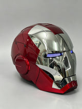 silver iron man helmet