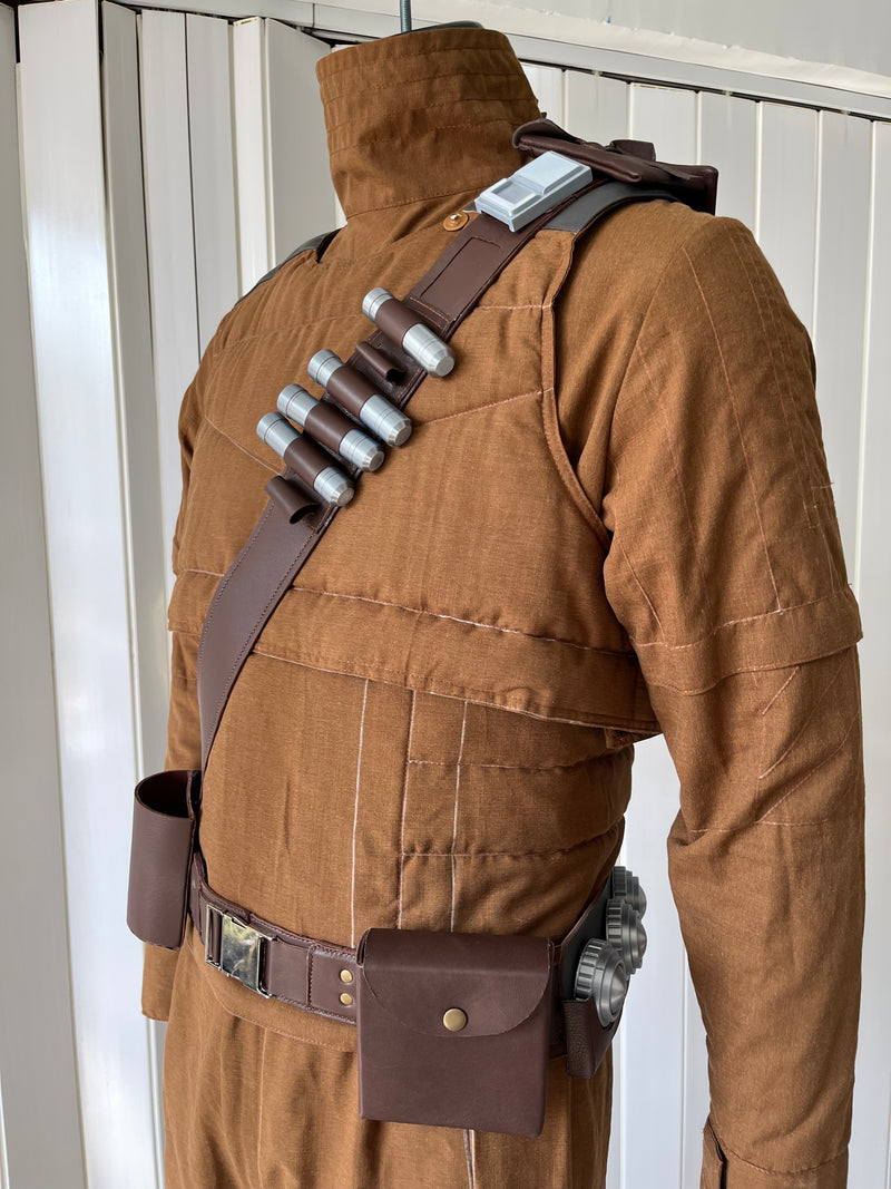 The Mandalorian Fly suit, Leather belts, Cape and Boots