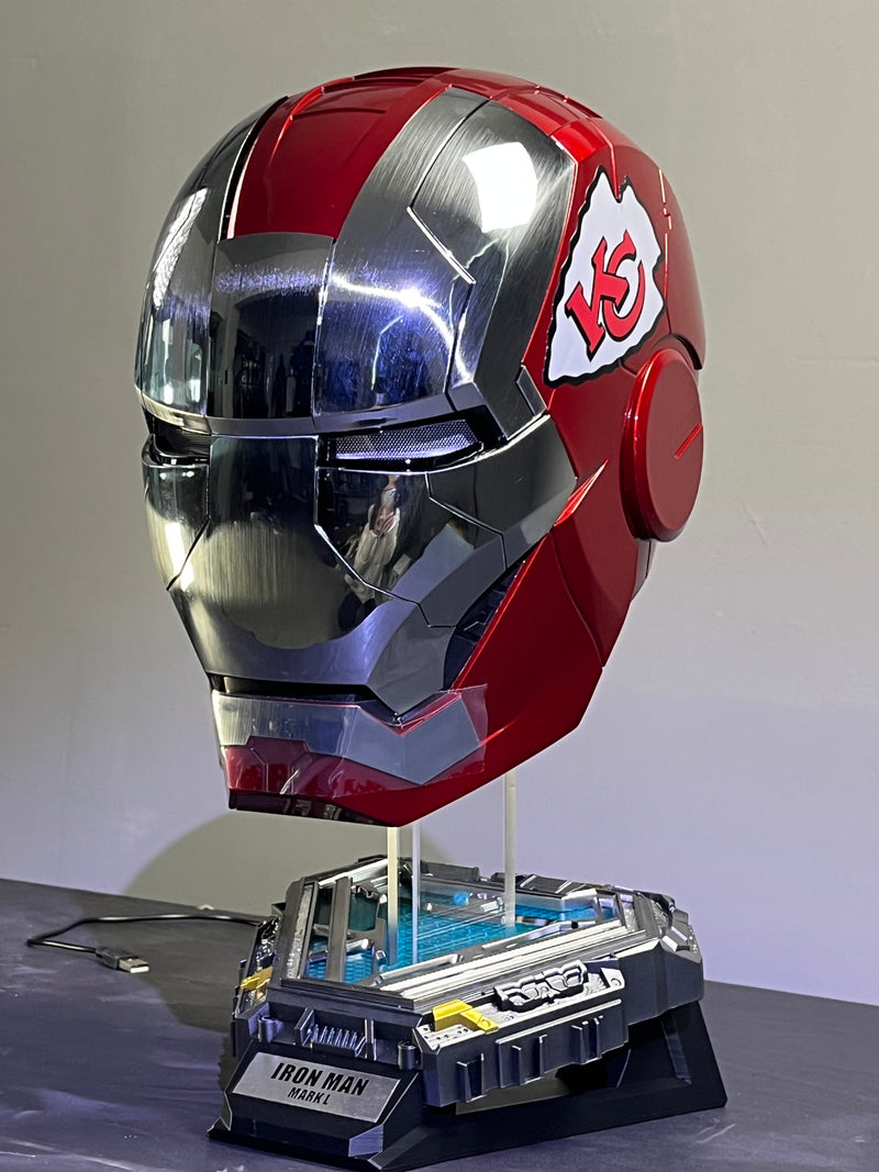 The Voice Activated Iron Man MK5 Helmet Painted in NFL Teams' Colorways