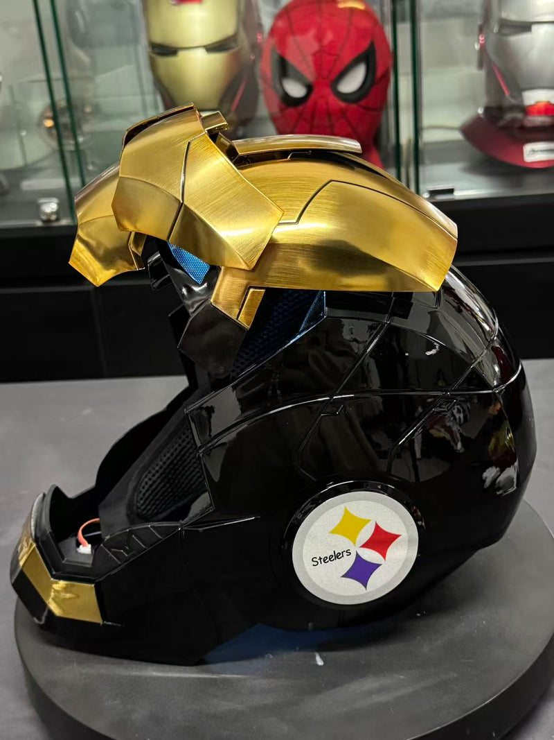 The Voice Activated Iron Man MK5 Helmet Painted in NFL Teams' Colorways