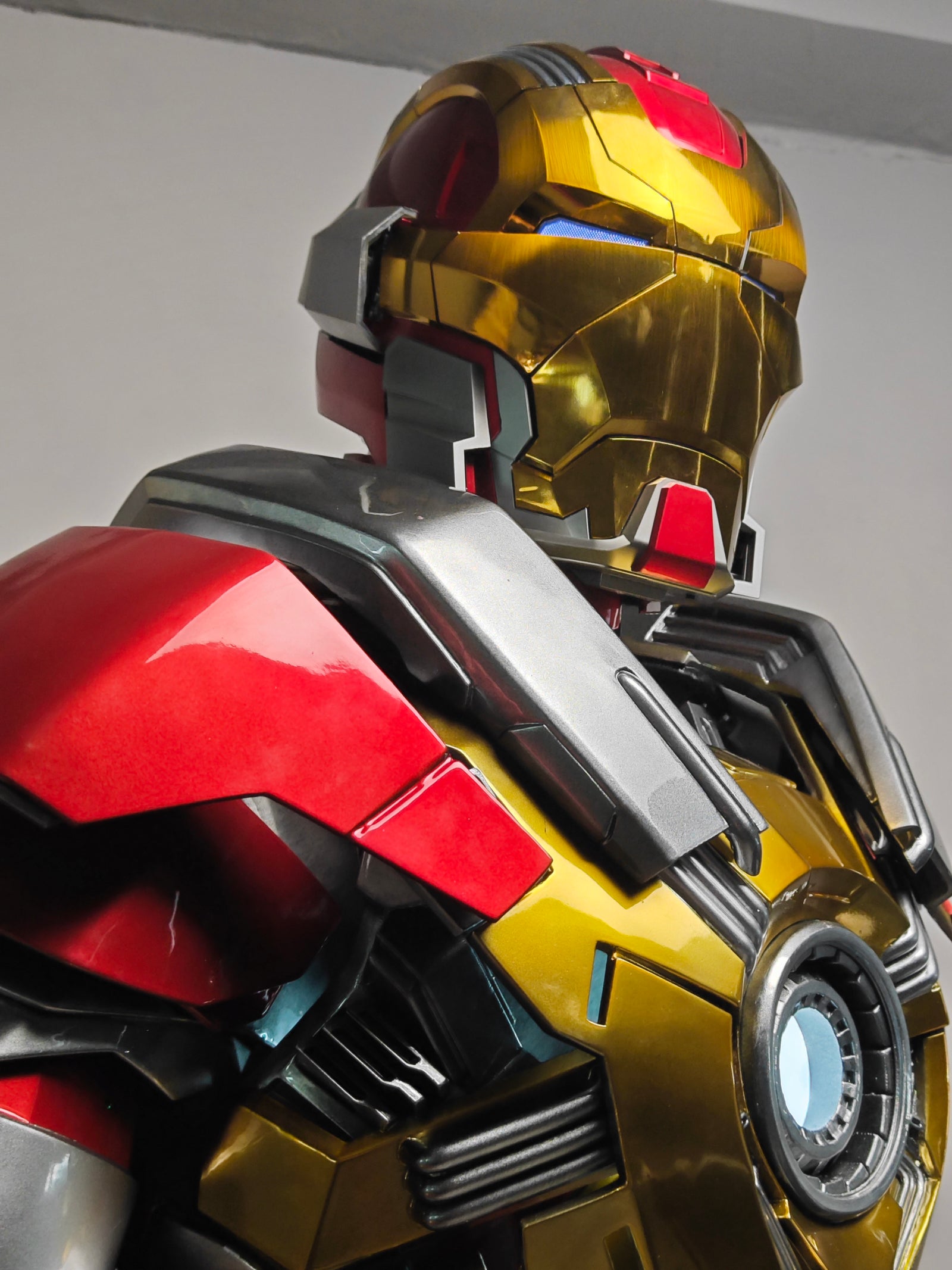 iron man costume with helmet RENTAL the jumpsuit has meticulously printed designs on the front torso and shoulders Seeing these photos someone took