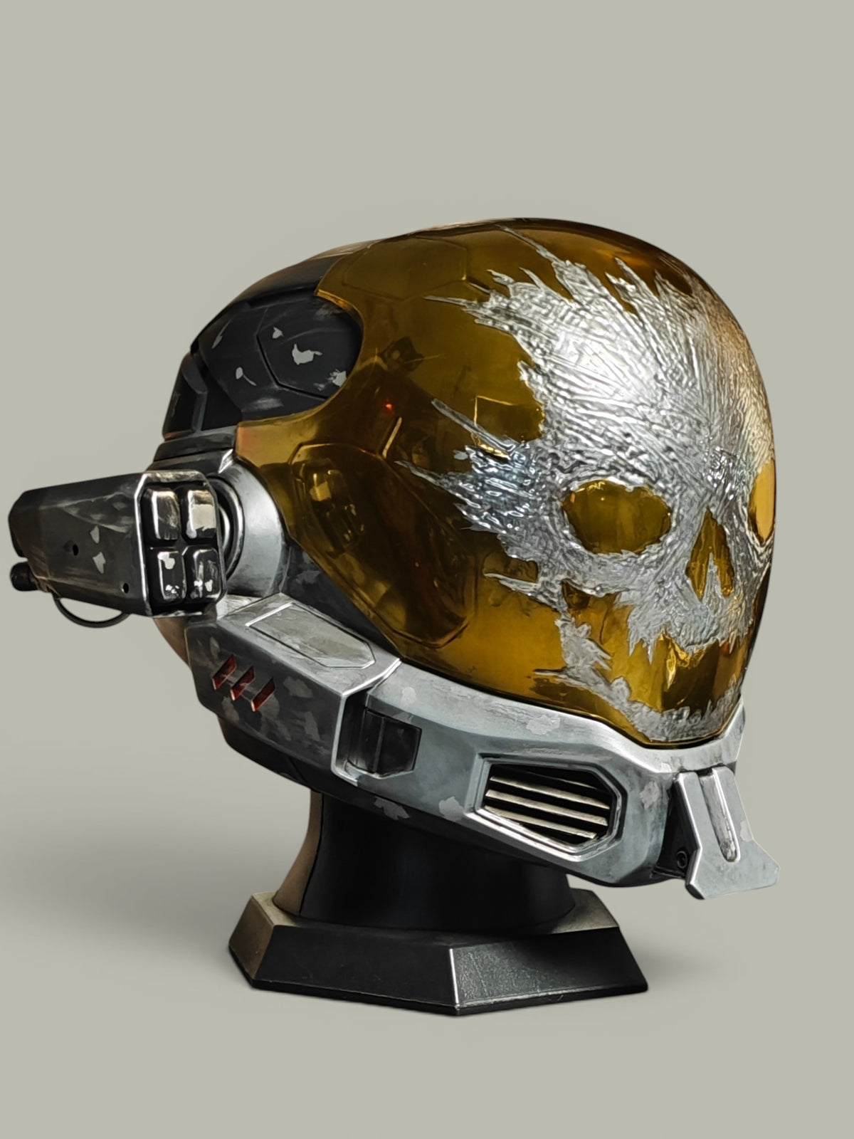 emile helmet motorcycle 3D Printed Halo Reach Replica The visor is applied with electroplating silver and gold paints My finished 1:1 helmet of