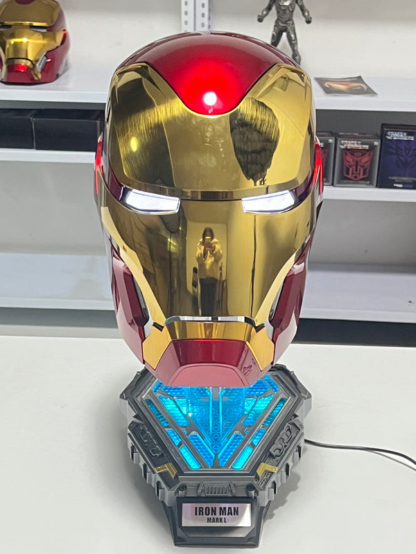 iron man helmet gamestop YONTYEQ Hero MK5 Gold Motorized Cosplay This one Electronic Helmet Ant Man Helmet