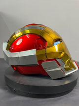 red and gold iron man helmet